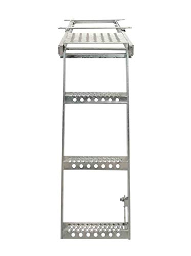 Mytee Products 3 Rung Pull-Out Trailer Step Ladder With Standing Platform Folding Truck Step Galvanized Steel For Use With Trucks, Trailers And Rv's #TOP3