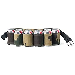 BigMouth Inc Cinturón trae cervezas Camuflaje con cinta 6 cartuchos para latas