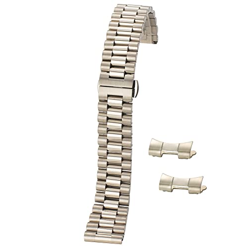 Bracelet de montre en acier inoxydable maillons plats finitions premium