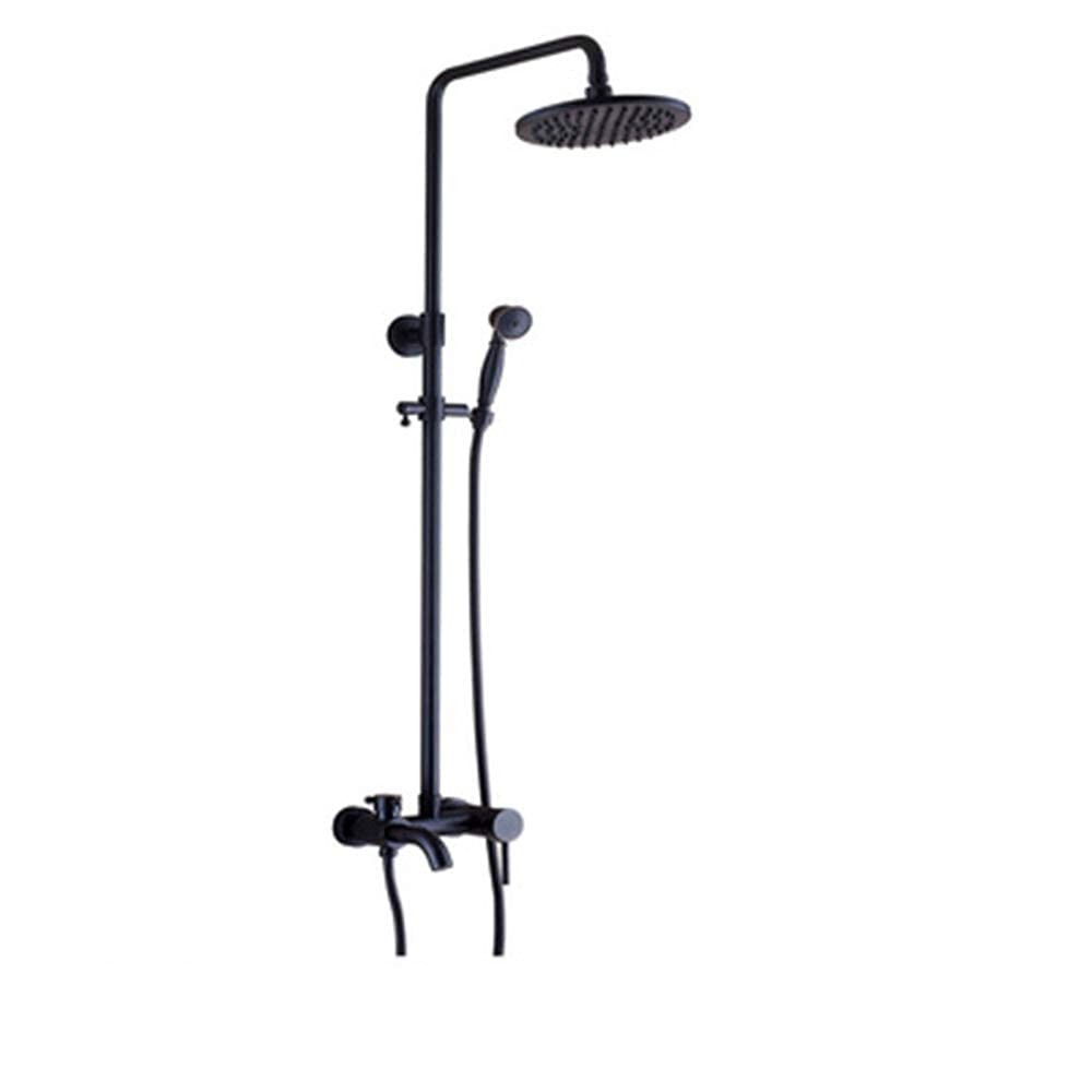 OZBMA Shower Set Copper European Retro Classic Plumbing Antique Can Lift Black Bronze Faucet Durable Bathroom