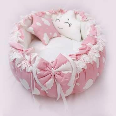 Baby Crib, Ultra Soft Breathable Cotton Newborn Sleeping Bed