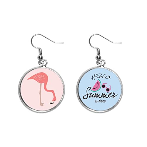 Pendientes de sandía con flamenco asimétricos y muy alegres