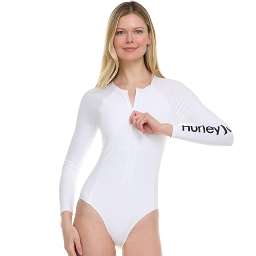 Image of Hurley Long Sleeve Womens One Piece Swimsuits, Swimsuit for Women, Bathing Suit for Women, Swim Suit UPF 50+ SPF UV Protected