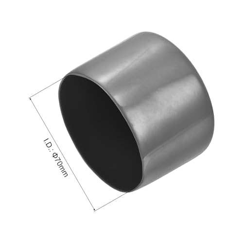 Image of uxcell 2pcs Rubber End Caps 70mm ID Vinyl Round Tube Bolt Cap Cover Screw Thread Protectors Dark Grey, 40mm Height