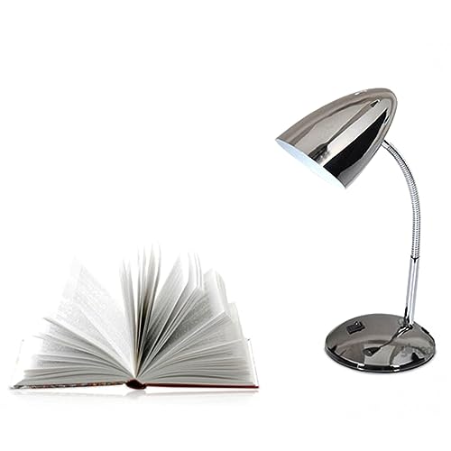 Lampe de bureau finition en argent avec cou métallique orientable