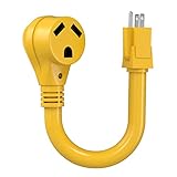QNINE 30 Amp to 110v RV Adapter Cord 12", NEMA 5-15P Male to NEMA TT-30R Female, Dogbone Electrical