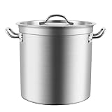 Olla de Acero Inoxidable Cubo de Arroz con Tapa Olla de Sopa 20-90L Cubo de Vino Cubo de Leche Cubo de Plata (Color : Silver, Size : 45 * 45cm(65L)) (Si