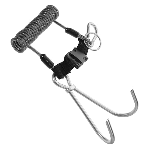 Gancho de buceo 316 de acero inoxidable negro con resorte para seguridad en arrecifes