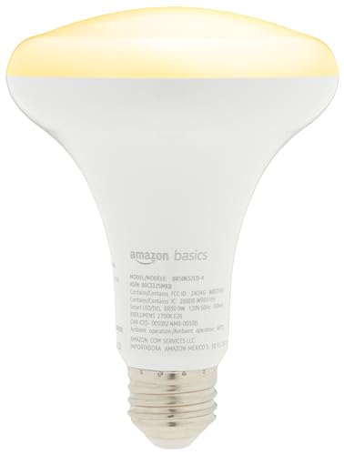 Amazon Basics Smart BR30 LED Light Bulb, Dimmable Soft White (2700K), 9W (60W Equivalent), 800LM, Works with Alexa Only, 2.4 GHz Wi-Fi, No Hub Required, 1 Pack view 4