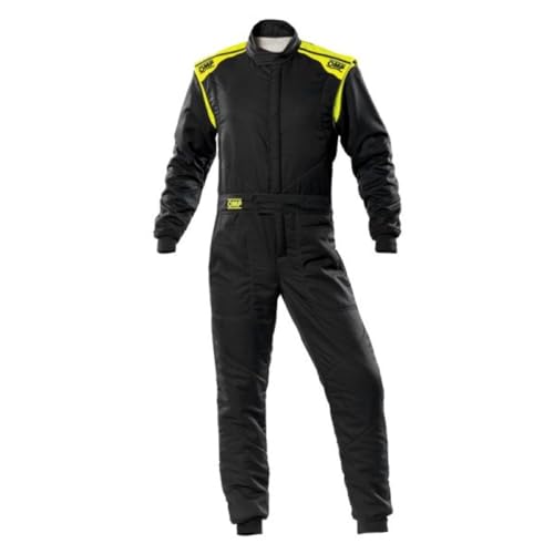 OMP RACING, INC. Unisex's Suit (Black/Flo Yellow, Large)