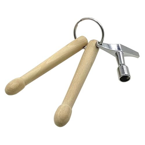 Llavero Musical Instrument Bundles Baquetas de Madera y Hardware Creativo Regalos Ornamentos Compactos Baquetas de Llavero miniatura 4