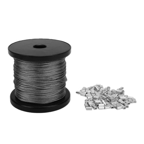 Cuerda de alambre de acero inoxidable 304 con mangas de aluminio Fafeicy 100m