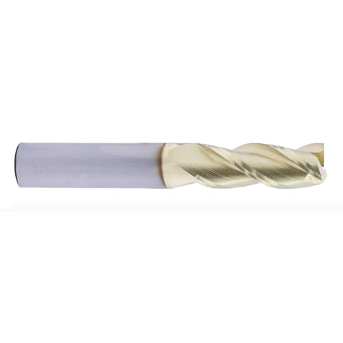 Image of BestParts 3 /8 inch 3 Flute Solid Carbide End Mill for Aluminum - ZrN Coated | 37 Degree Helix, 3 /8 inch Cutting Diameter, 3 /8 inch Shank Diameter, 1 inch Length of Cut, 2-1 /2 inch Overall Length, Square End