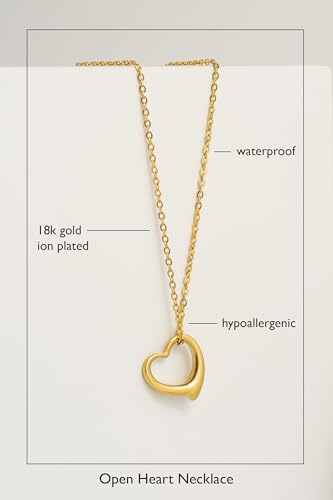 Altitude Boutique Open Heart Necklace for Women Floating Heart Necklace Hypoallergenic Simple Heart Necklace I Love You Necklace (Gold, Rose Gold, Silver)3