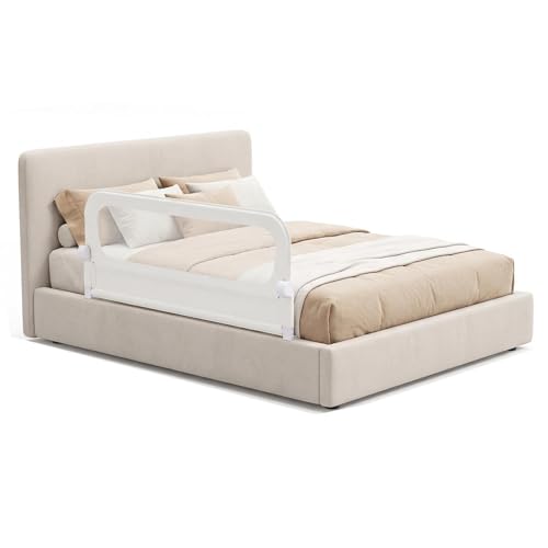 Barrière de lit rabattable RELAX4LIFE 150 cm pour sécurité enfant blanc - 2