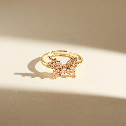 Image of SALTY Anti Tarnish Finger Ring for Women | Adjustable Fancy Jewellery Design | Fashion Accessories for Girls | Minimal Jewelry | Gift for Diwali, Christmas, Marriage, Birthday