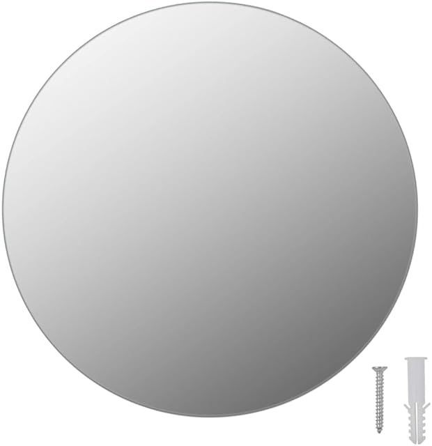 vidaXL Frameless Mirror Round Bathroom Living Room Makeup Vanity Decoration Accessory 30cm Glass