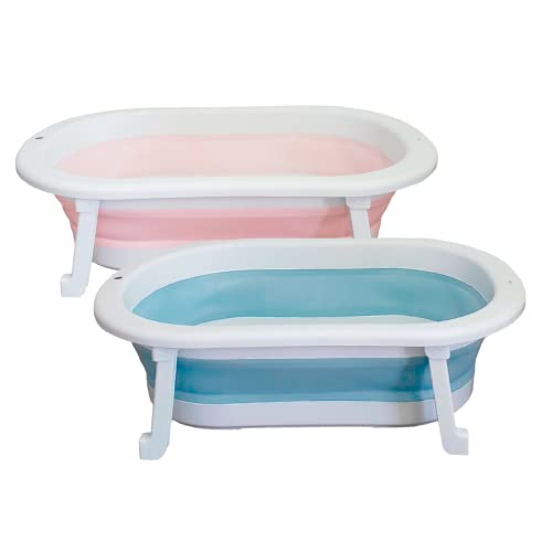 Banheira Retrátil Dobrável Em Silicone De Bebe (Rosa)