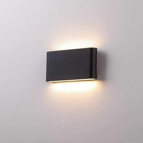 QRNHPJLJK Lámpara de pared LED sencilla for exteriores, impermeable, for patio, pasillo, lámpara de pared ultrafina de doble cabezal(Large 12W)