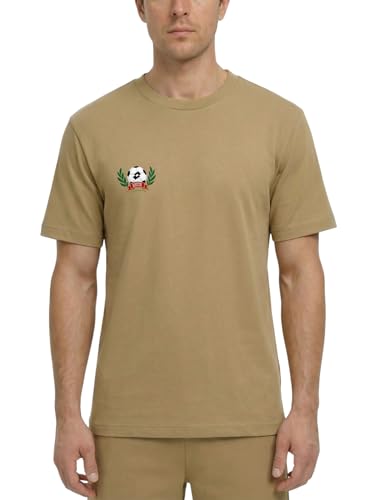 LOTTO Match Day Short Sleeve T-Shirt for Men Lightweight Breathable Athletic Tee Casual Swear Top, Tan - XX-Large