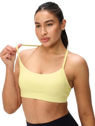 Image of Womens Y Back Padded Sports Bra Strappy U Neck Butter Soft Low Impact Workout Bras Yoga Pilates Walking