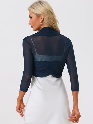 Cárdigan de malla semitransparente mujer mangas 3/4 M 4