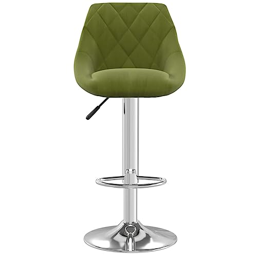 Tabourets de bar en velours haut de gamme et acier chromé pivotant - 5