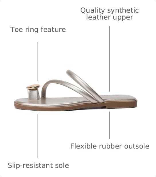 Stratuxx Kaze Women's Toe Ring Flat Sandals Open Toe Loop Dressy Thong - image 3