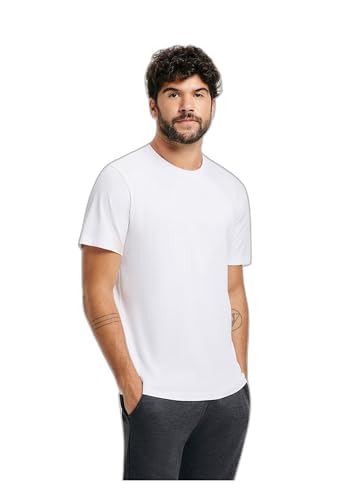 Camiseta Básica Masculina Manga Curta Regular Em Malha H+ - Branco M