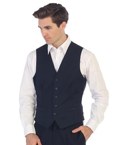 image for Gioberti Men's Formal Suit Vest Fit for Business or Casual Dress, Navy
