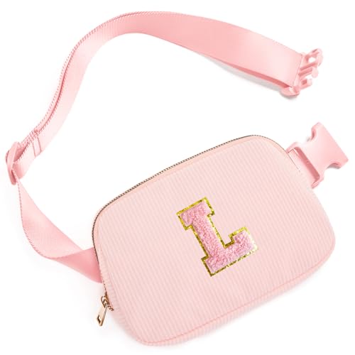 Image of Gitus Gifts for 10-16 Year Old Girls: Christmas Gifts for Teen Girls & Women - Fanny Pack with Initial Letter Patch Belt Bag Crossbody Bag - Trendy Stuff (Light Pink-L)