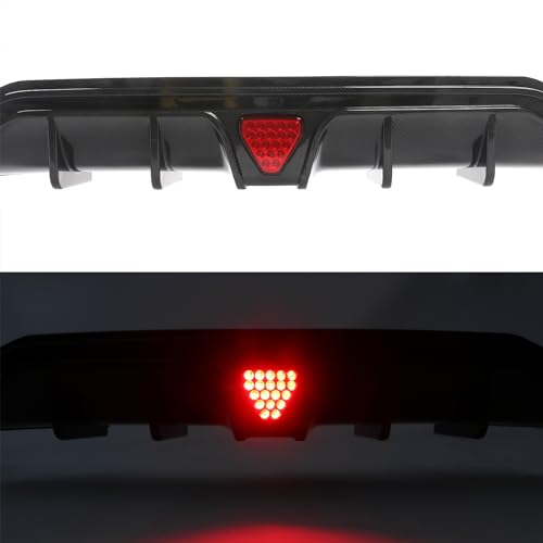 FREEMOTOR802 Compatible with 2022-2024 Honda Civic Sport LX EX-L Hatchback Rear Diffuser Lip W/Aprons, Carbon Fiber Print IKON PP Rear Bumper Lip Splitter Diffuser Canards Guards Protection 3PCS - Thumbnail 6