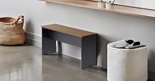 LafeuR Massivholz Bank Set 2er-Set - Holzbank,Küchenbänke,Multifunktionale Bänke für Esszimmer,Walnuss - 90x30x45 cm - Robust & Langlebig