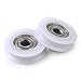 Driak 2PC 50mm White High Carbon Steel U Groove Nylon Ball Bearing Guide Pulley Wheels Roller for 6, 8,10mm Rope, 608zz Bearing