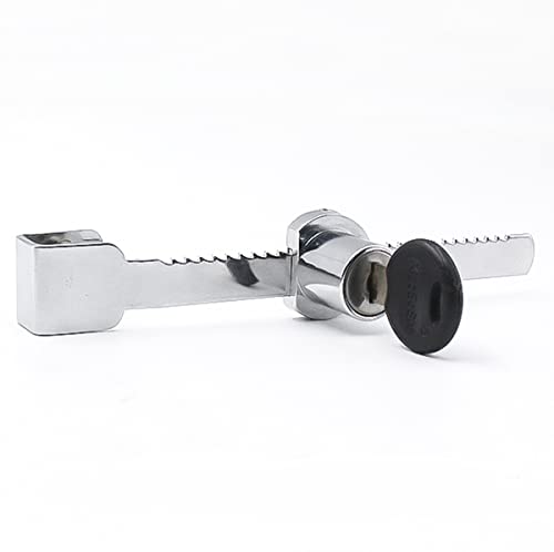 Boxonly Sliding Glass Door Ratchet Lock Zinc Alloy Single Opening Window Lock Showcase Display Cabinet with Key Glass Door - Image 2