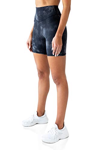 Kamo Fitness Ellyn High Waisted Yoga Shorts 6" Inseam Butt Lifting Tie Dye Soft Workout Pants Tummy Control4