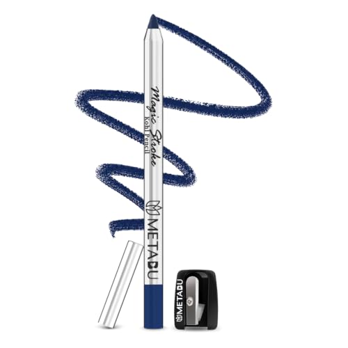 Image of Magic Stroke Kohl Kajal Pencil - Blue | Waterproof & Smudge Proof with Free Sharpener | 18 Hours Long Lasting | One Swipe Application Eye Makeup Pencil Enriched with Shea Butter & Vitamin - E