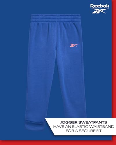 Reebok Baby Boys Pants Set - 2 Piece Pullover Hoodie and Joggers Jog Set - Cozy Fleece Play Wear Pant Sets for Toddler Sizes4