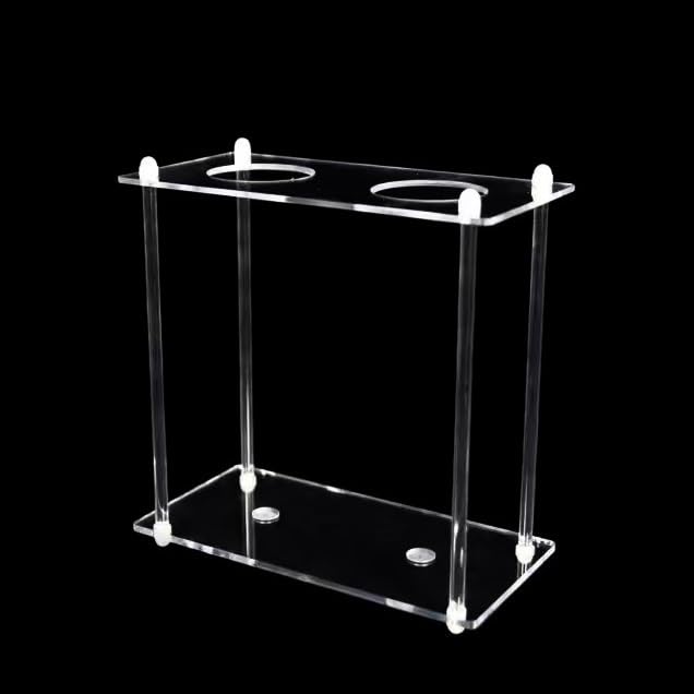 PMMA Sedimentation Rack for 2 Cones, Laboratory Sedimentation Tube Holder with Base Plate