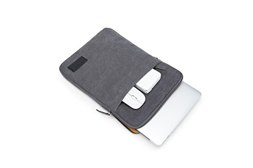 Kinmac 360°Protective Canvas Vertical Waterproof Laptop Sleeve With Pocket For 13 Inch-13.5 Inch Laptop And Old Macbook Air 13",Old Macbook Pro 13",Microsoft Surface Laptop Book 13.5"(Grey) #TOP3