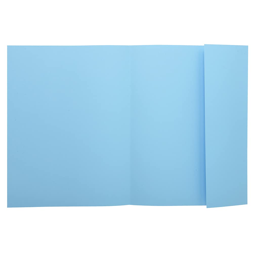Exacompta - Art.-Nr. 339006E – Karton mit 5 Packungen mit je 50 Schnellhefter mit 1 Klappe SUPER 210 g/m² – Pastellfarben – PEFC™-zertifizierte Mappen – Maße: 24 x 32 cm für DIN A4 – Farbe hellblau