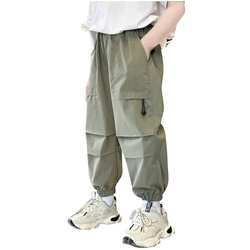 Boys Cargo Pants Fall Fashion Elastic Waist Baggy Harem Joggers Lightweight Casual Athletic Hiking Outdoor Sweatpants