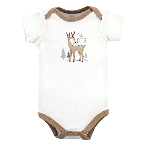 Image of Hudson Baby Unisex Baby Cotton Bodysuits, Forest Deer 5-Pack, 9-12 Months