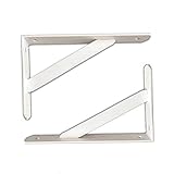Set 2 Weiß Hochleistungs-Bodenträger Corner Brace Winkel Halterung Einschub Wandbehang Triangular L Eisen-Regal (50 cm)