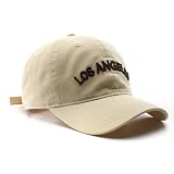 Los Angeles Hat 3D Embroidery Baseball Cap Unisex Sun Hat for Men and Women (Beige)
