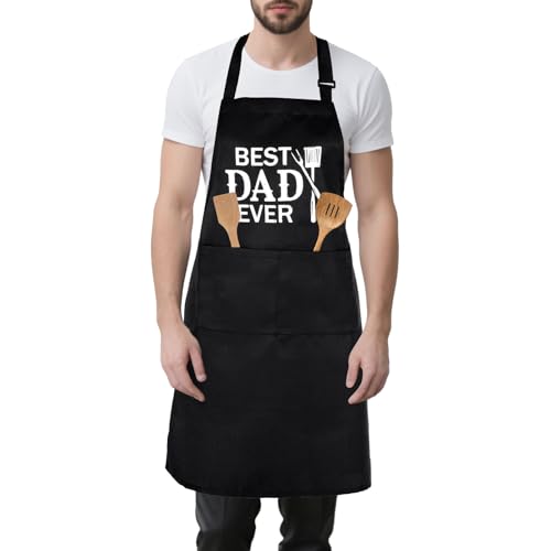 El Mejor Listado de mandiles dia del padre favoritos de las personas. 41 Yymobt - Delantales divertidos para barbacoa para hombres, día del padre, cumpleaños, 2 bolsillos, delantales de cocina a la parrilla, regalos para papá, marido, novio,...