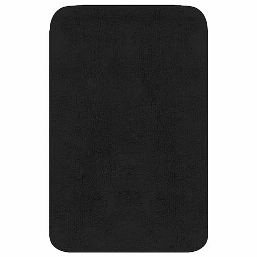 Gecheer 2-TLG. Badematten-Set, Badematte mit U-formigen WC-Vorleger aus Baumwolle, Badteppich Toilettenmatte Badezimmer Teppich Badgarnitur Duschvorleger Stoff Anthrazit – Bild 3