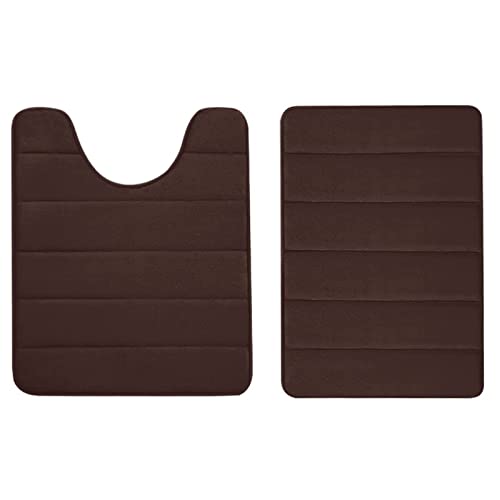 LWZY Bathroom Rug 2-teiliges Badezimmerteppich-Set, rutschfeste, saugfähige Duschunterlage, weicher Memory-Schaum, U…