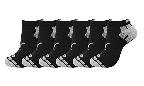 PUMA Men's 6-Pack P114382 Low Cut Socks, Black/Grey, 10-13