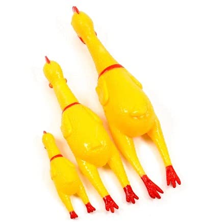 BRINQUEDO MORDEDOR PARA CACHORRO E GATO GALINHA (M, AMARELO)